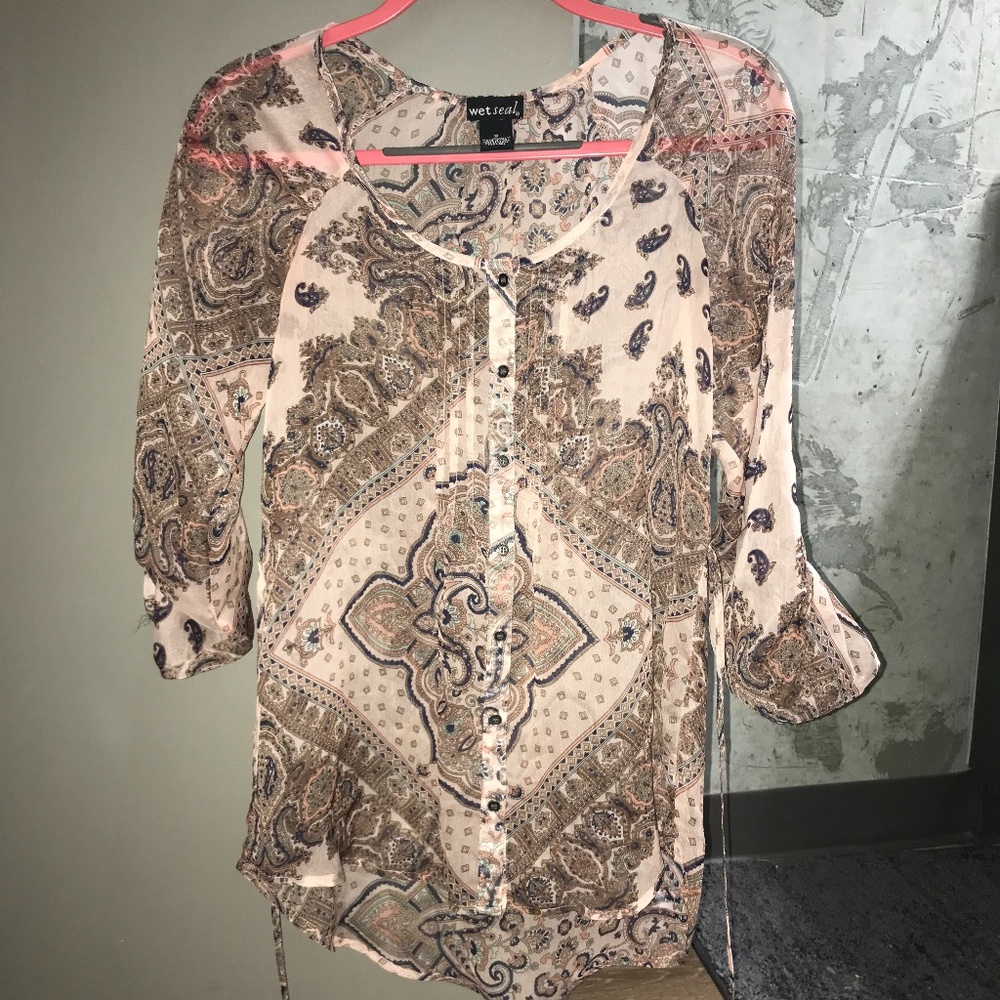 Light Pink Patterned Blouse